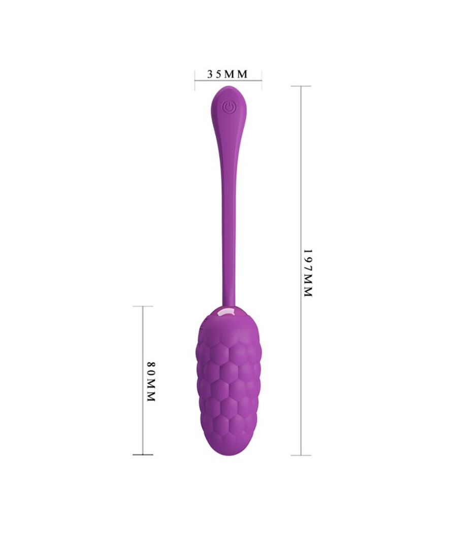 PRETTY LOVE - VIBRATING EGG WITH PURPLE RECHARGEABLE MARINE TEXTURE