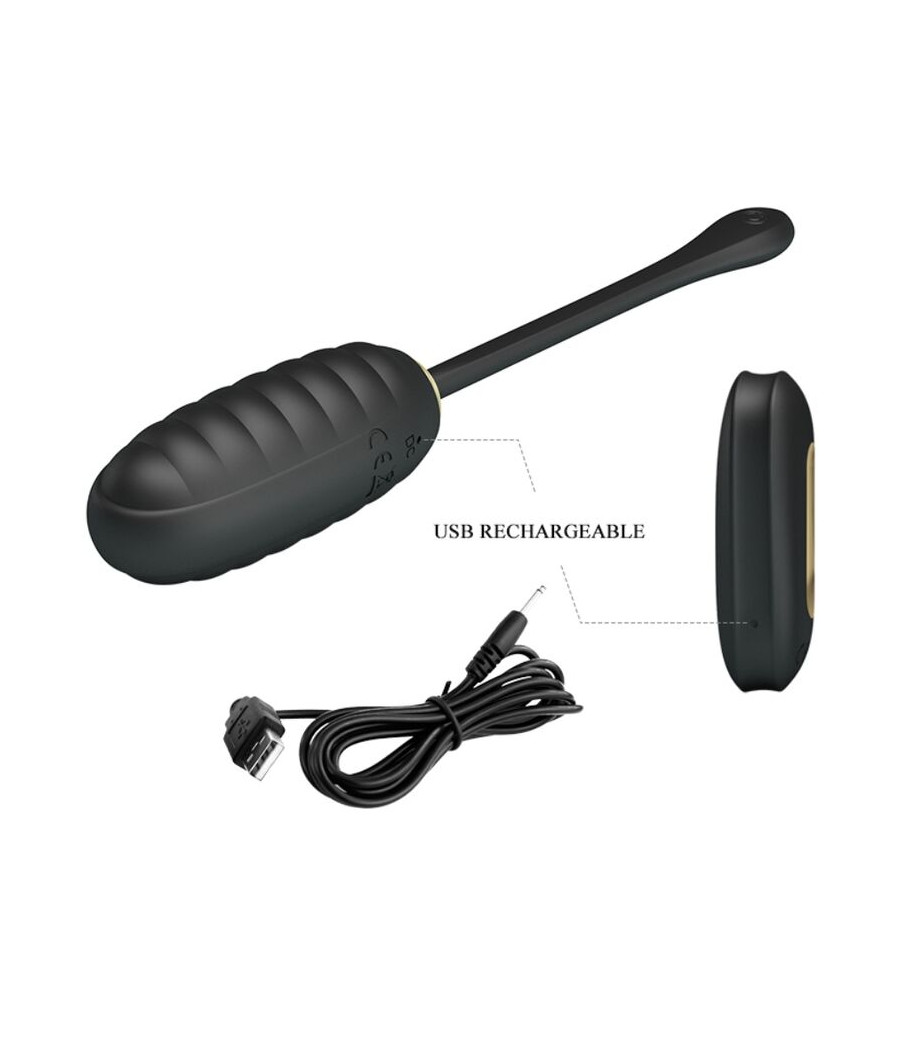 PRETTY LOVE - DOREEN OEUF VIBRANT RECHARGEABLE DE LUXE NOIR TÉLÉCOMMANDE