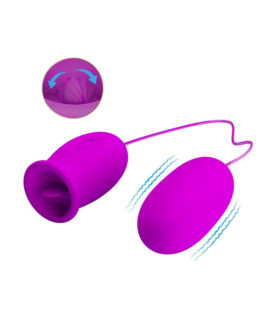 PRETTY LOVE - DAISY DUAL EGG RECHARGEABLE VIBRATOR PURPLE