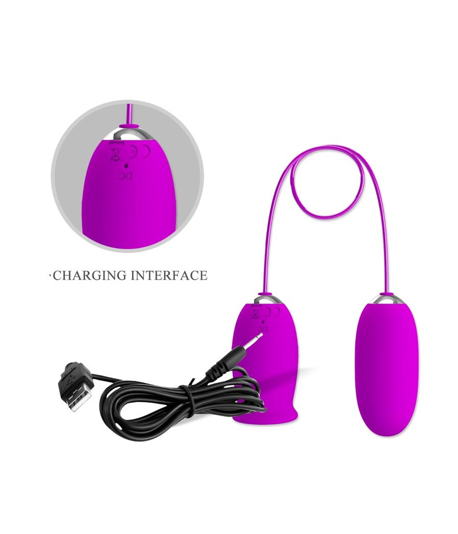 PRETTY LOVE - DAISY HUEVO DUAL VIBRADOR RECARGABLE MORADO