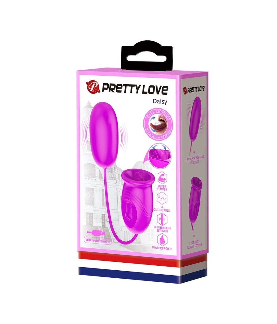 PRETTY LOVE - DAISY DUAL EGG RECHARGEABLE VIBRATOR PURPLE