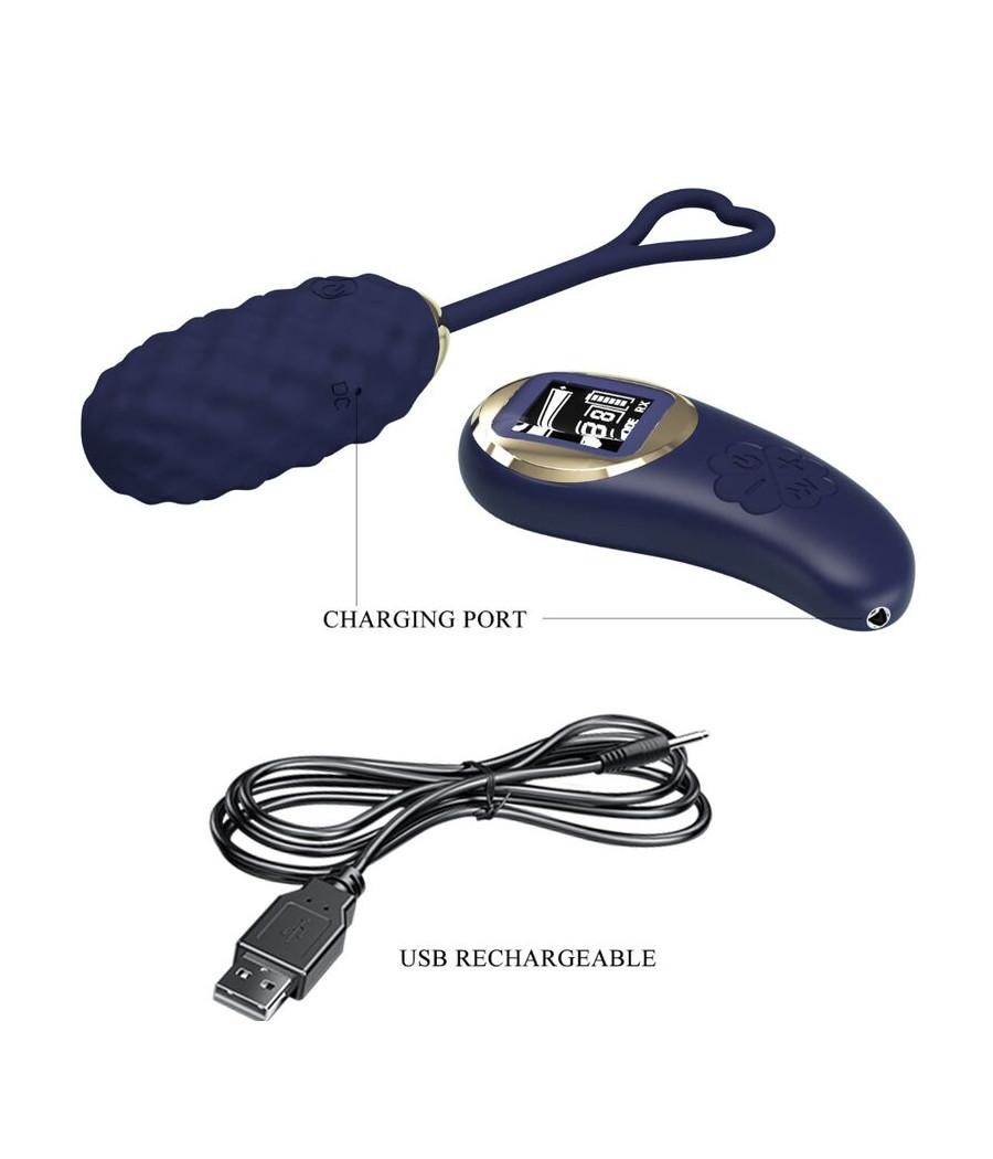 PRETTY LOVE - UOVO VIBRANTE CON TELECOMANDO BLU VIVIAN