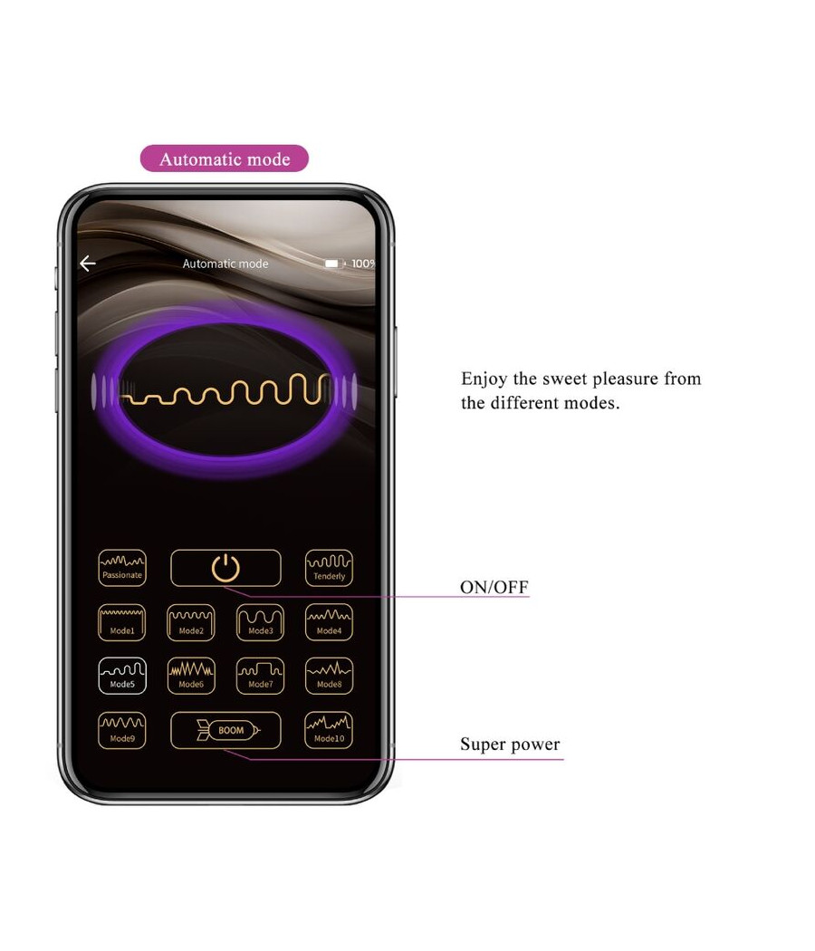 PRETTY LOVE - NYMPH VIBRATING EGG APP CONTROLLED PURPLE