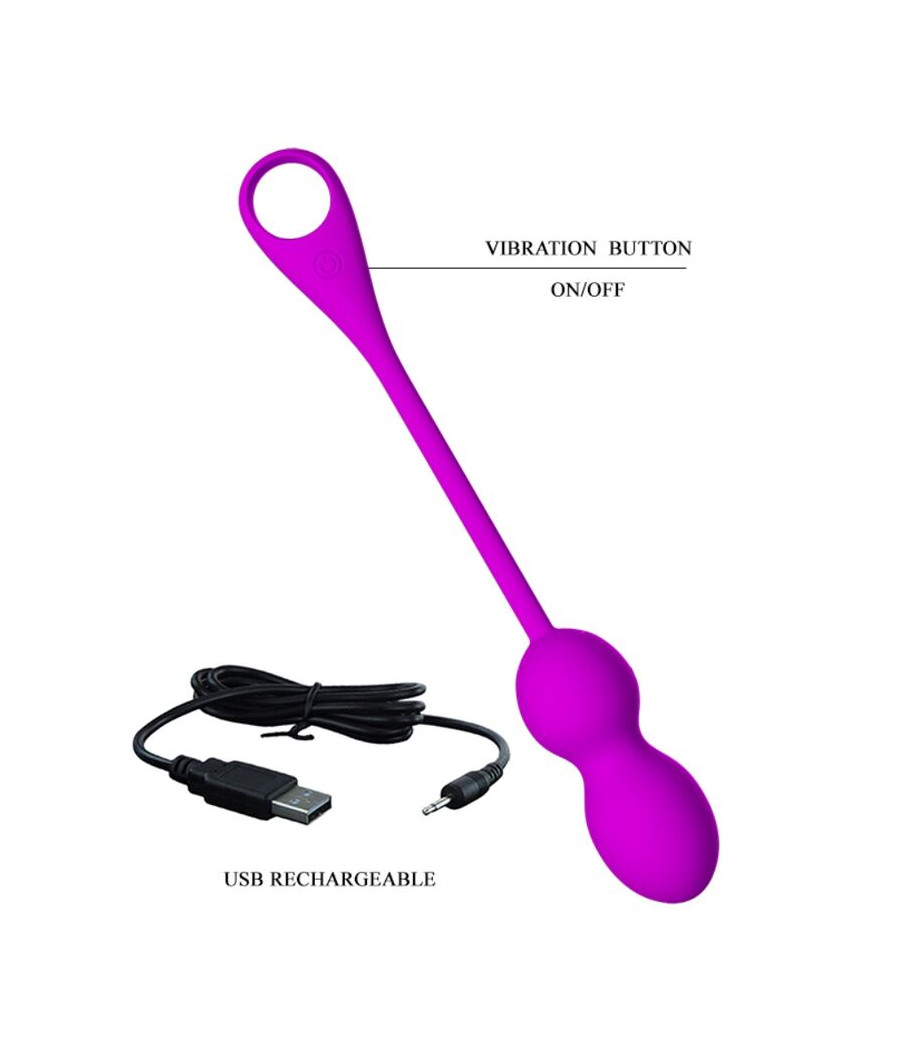 PRETTY LOVE - BOLAS VIBRADORAS RECARREGVEIS ELVIRA ROXO