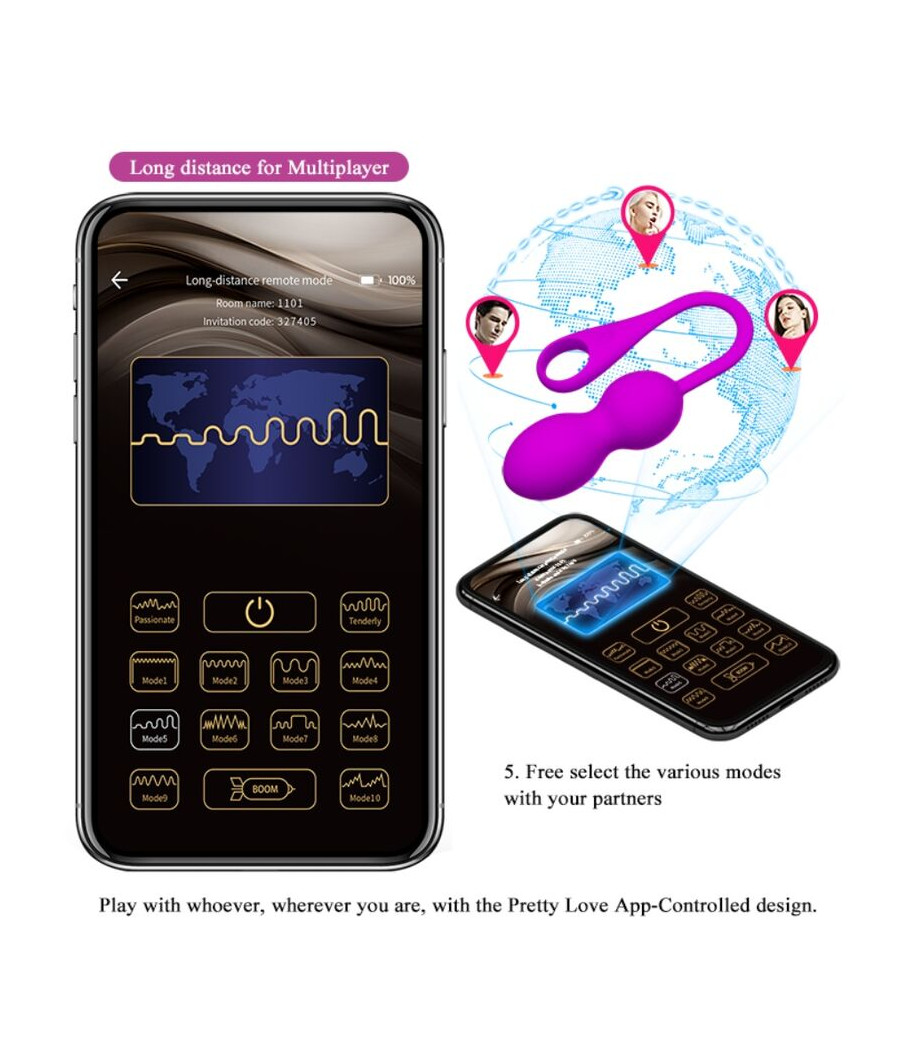 PRETTY LOVE - ELVIRA RECHARGEABLE VIBRATING BALLS PURPLE