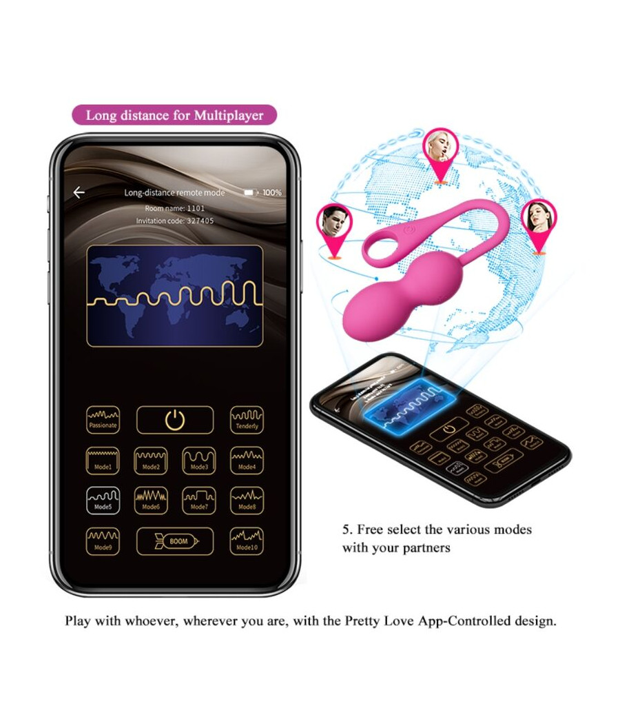 PRETTY LOVE - ELVIRA PINK RECHARGEABLE VIBRATING BALLS