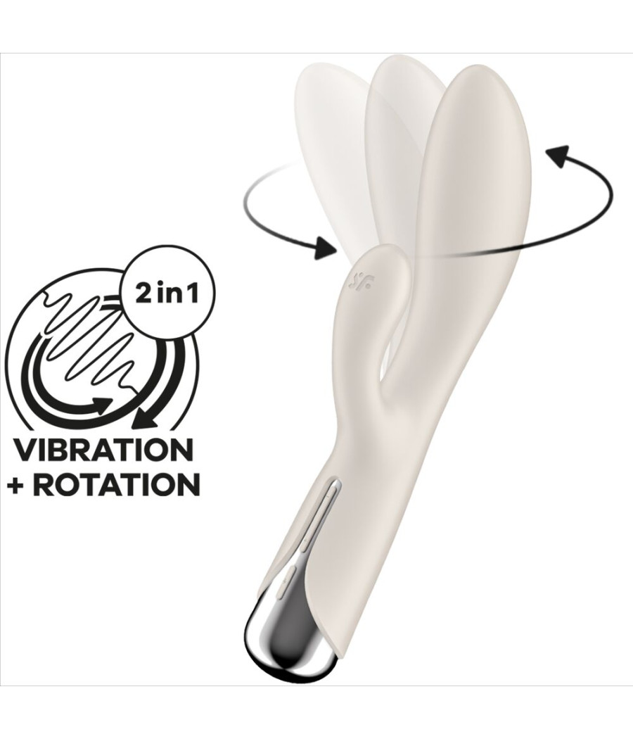 SATISFYER - SPINNING RABBIT 1 CLITORIS ET STIMULATION DU POINT G BEIGE