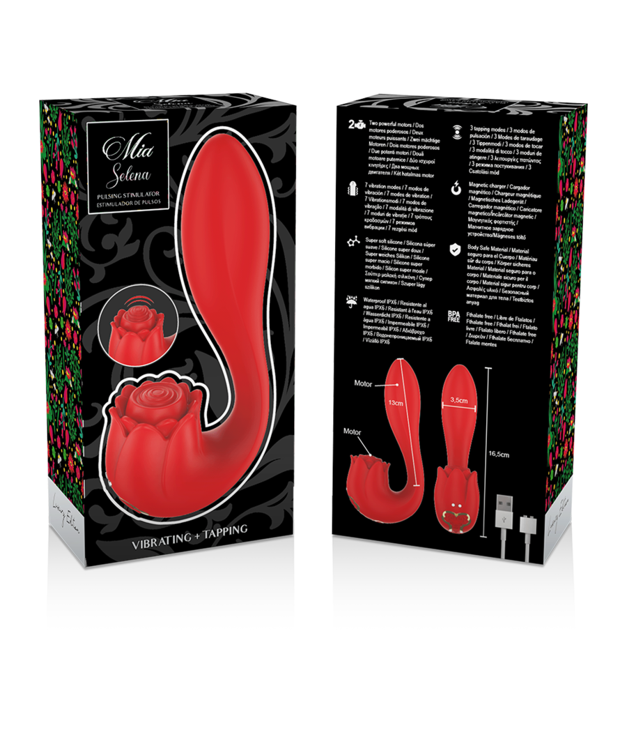 MIA - SELENA ESTIMULADOR VIBRATING + TAPPING ROJO