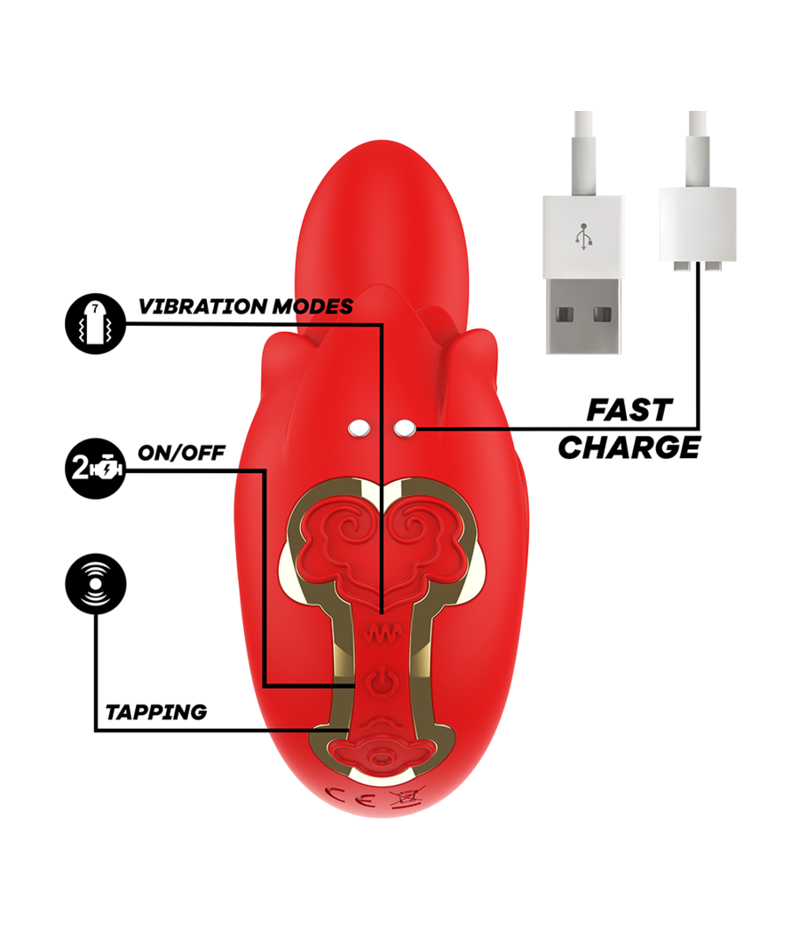 MIA - SELENA ESTIMULADOR VIBRATING + TAPPING ROJO
