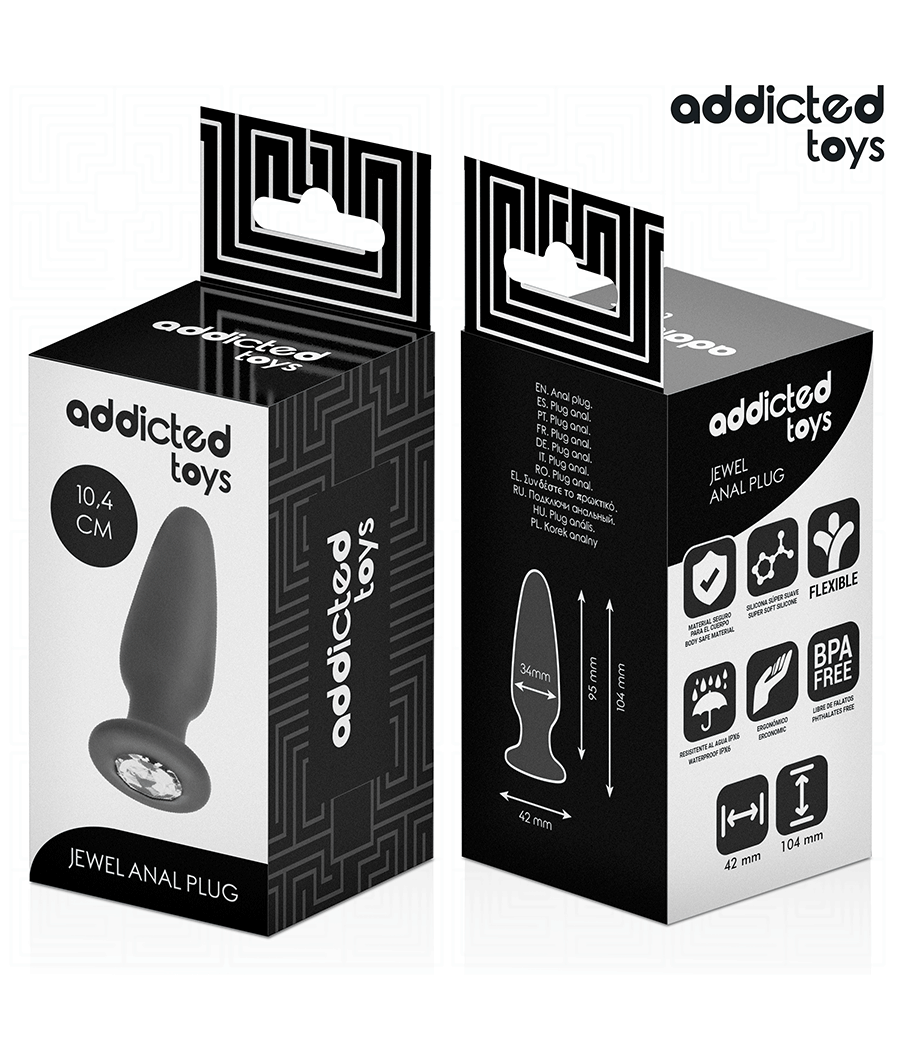 ADDICTED TOYS - PLUG ANAL CON JOYA SILICONA TALLA M 10,4 CM
