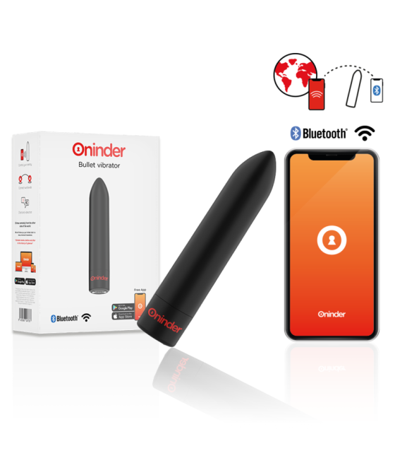 ONINDER - BERLIN BULLET VIBRATOR BLACK 9 MODES 8.5 X 2 CM - FREE APP