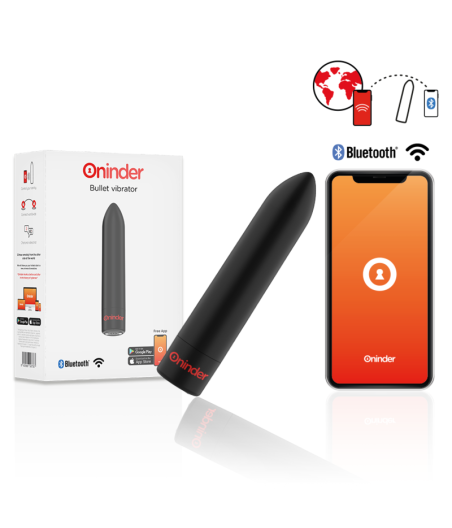 ONINDER - BERLIN BULLET VIBRATOR SCHWARZ 9 MODI 8,5 X 2 CM - KOSTENLOSE APP