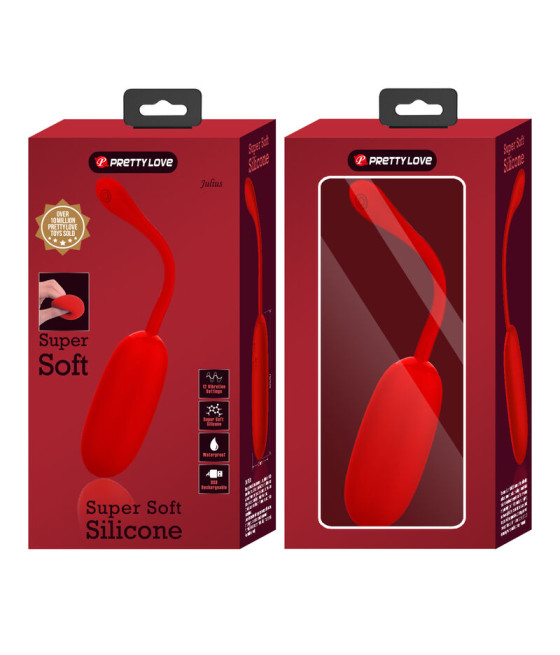 PRETTY LOVE - UOVO VIBRANTE JULIUS IMPERMEABILE-RICARICABILE ROSSO