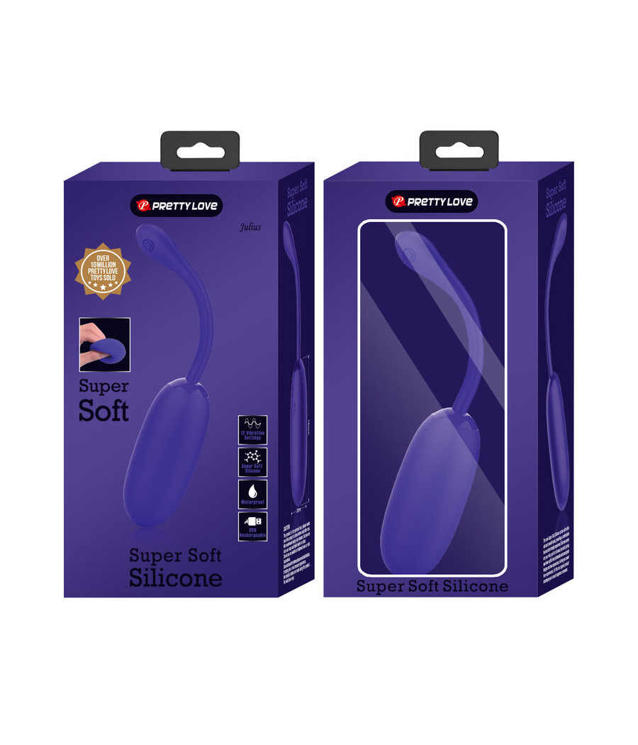 PRETTY LOVE - JULIUS WATERPROOF-RECHARGEABLE VIBRATING EGG PURPLE