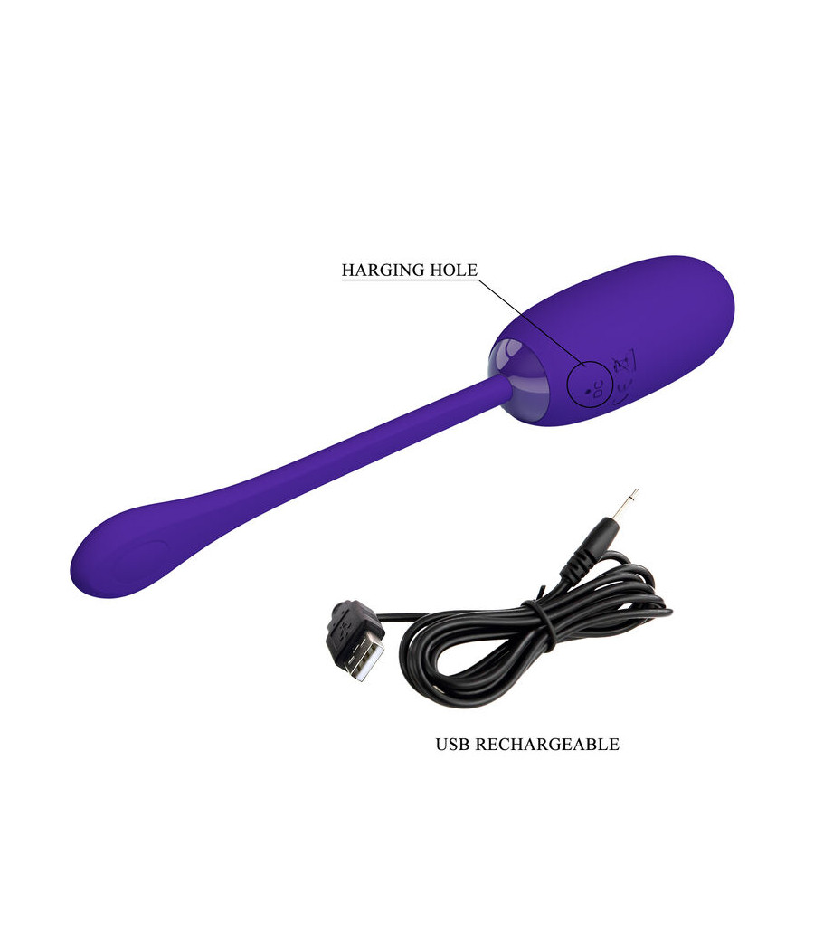 PRETTY LOVE - UOVO VIBRANTE JULIUS IMPERMEABILE-RICARICABILE VIOLA