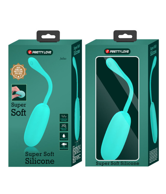 PRETTY LOVE - JULIUS WATERPROOF-RECHARGEABLE VIBRATING EGG AQUA GREEN
