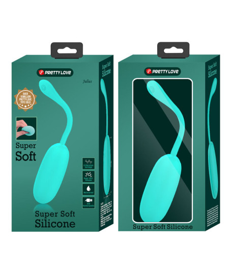PRETTY LOVE - JULIUS WATERPROOF-RECHARGEABLE VIBRATING EGG AQUA GREEN
