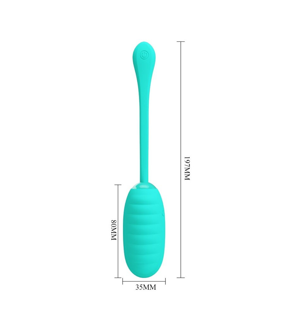 PRETTY LOVE - KIRK RECHARGEABLE VIBRATING EGG AQUA GREEN