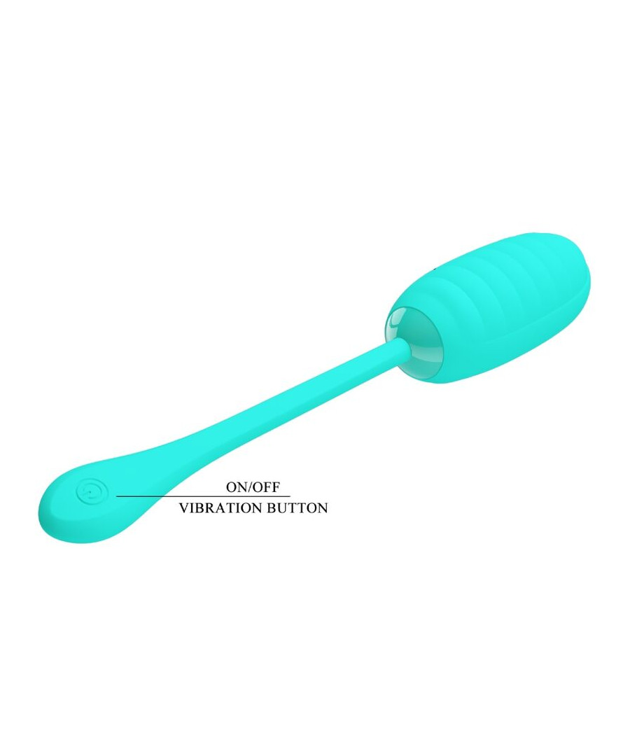 PRETTY LOVE - KIRK RECHARGEABLE VIBRATING EGG AQUA GREEN