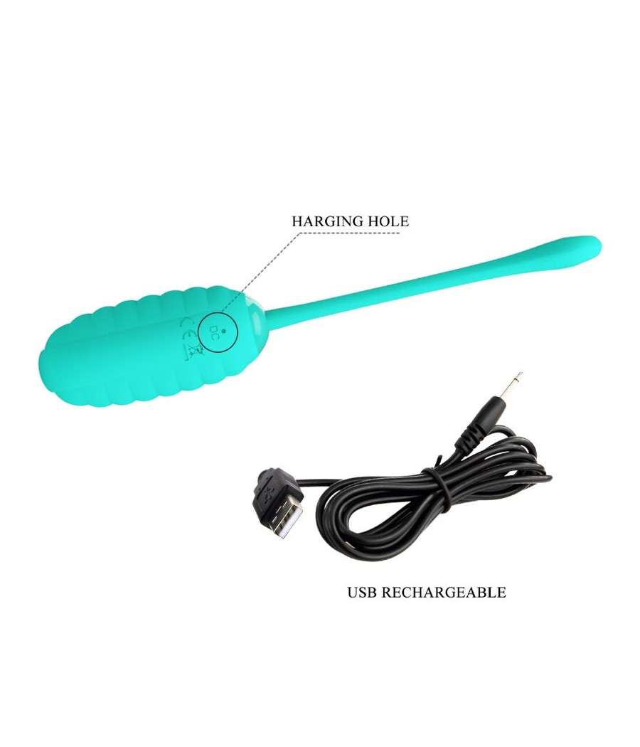 PRETTY LOVE - KIRK HUEVO VIBRADOR RECARGABLE VERDE AGUA