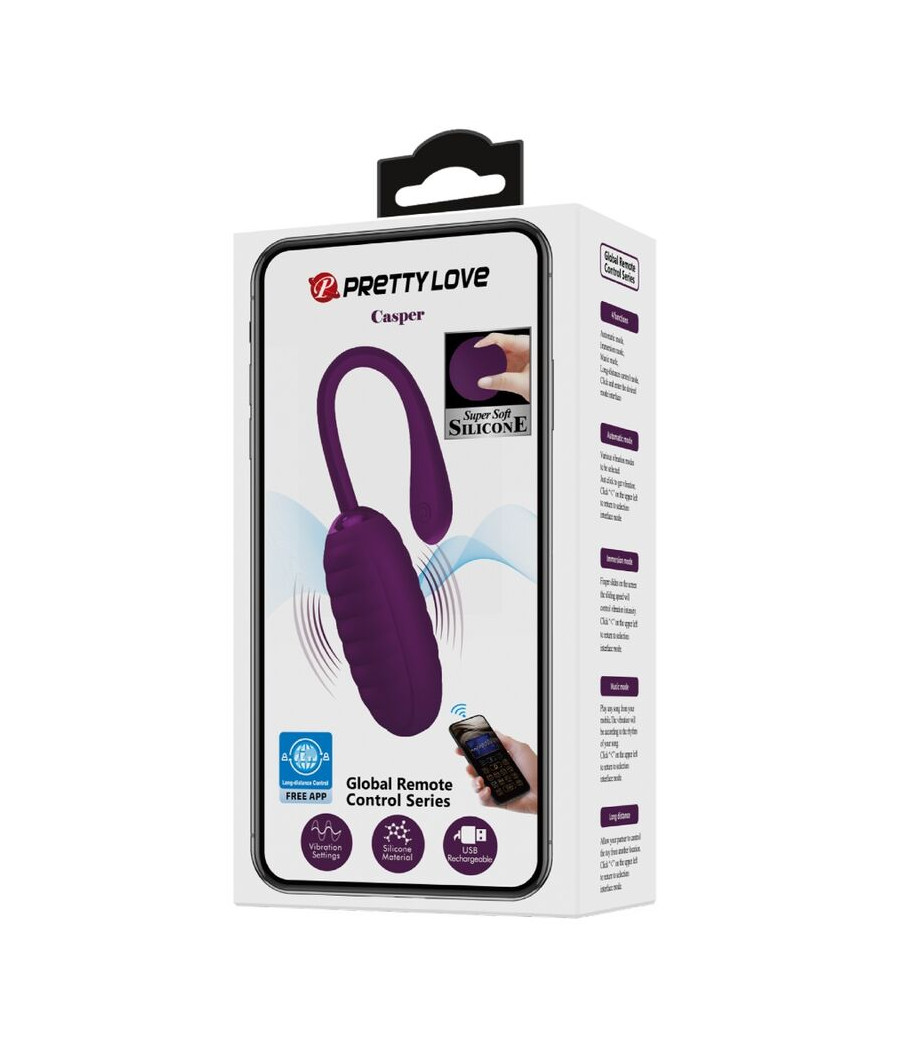 PRETTY LOVE - CASPER PURPLE RECHARGEABLE VIBRATING EGG