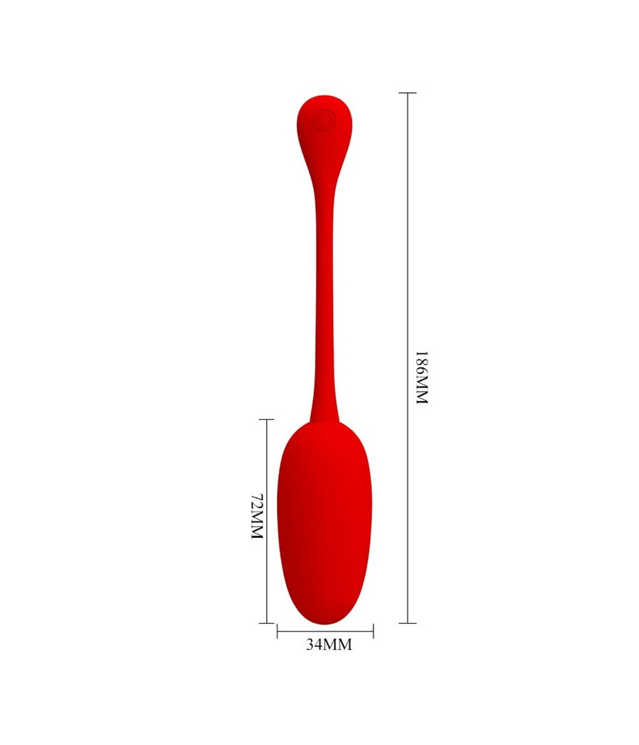 PRETTY LOVE - KNUCKER HUEVO VIBRADOR RECARGABLE ROJO