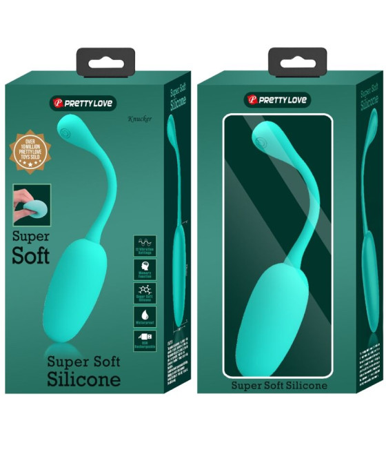 PRETTY LOVE - KNUCKER HUEVO VIBRADOR RECARGABLE VERDE AGUA