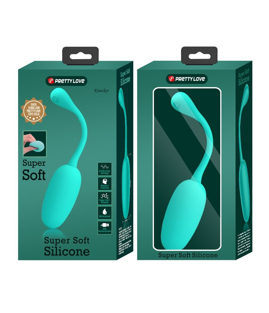 PRETTY LOVE - KNUCKER HUEVO VIBRADOR RECARGABLE VERDE AGUA