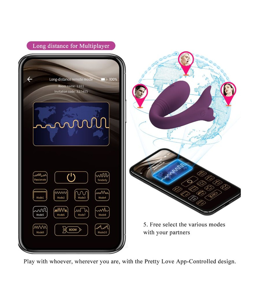 PRETTY LOVE - TÉLÉCOMMANDE JAYLEEN VIBRATOR APP VIOLET