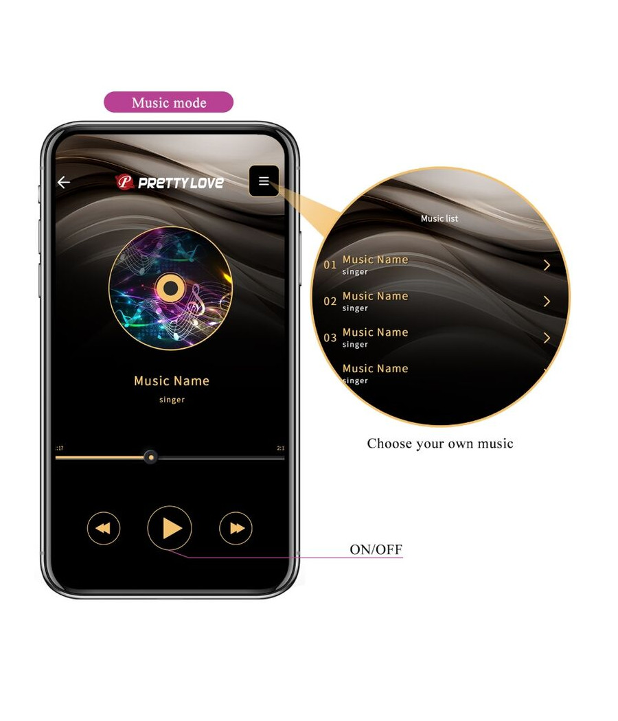PRETTY LOVE - TÉLÉCOMMANDE CATALINA VIBRATOR APP VIOLET