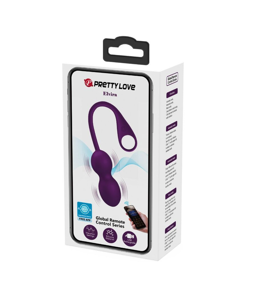 PRETTY LOVE - ELVIRA KEGEL BALLS APP CONTROL REMOTO MORADO