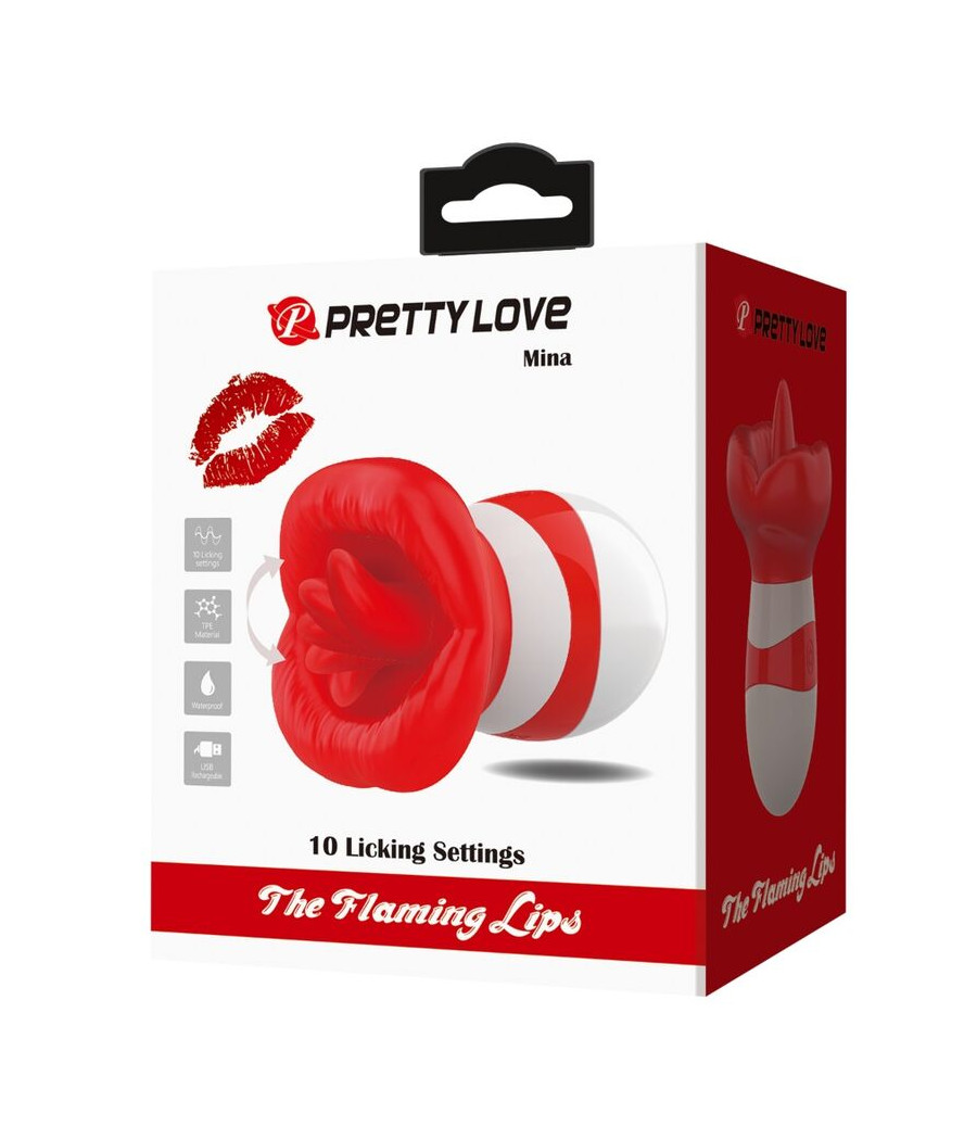 PRETTY LOVE - MINA ESTIMULADOR LENGUA ROJO CLARO