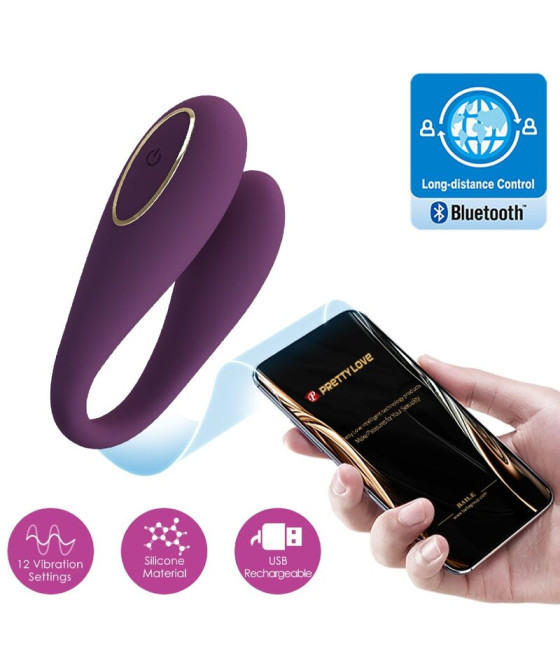 PRETTY LOVE - AUGUST VIBRADOR DOBLE PLACER APP REMOTE