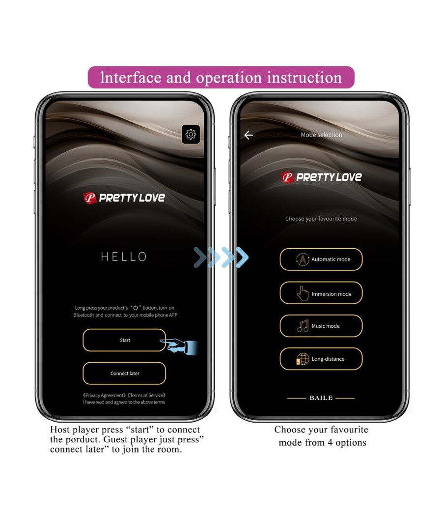 PRETTY LOVE - AUGUST VIBRADOR DOBLE PLACER APP REMOTE