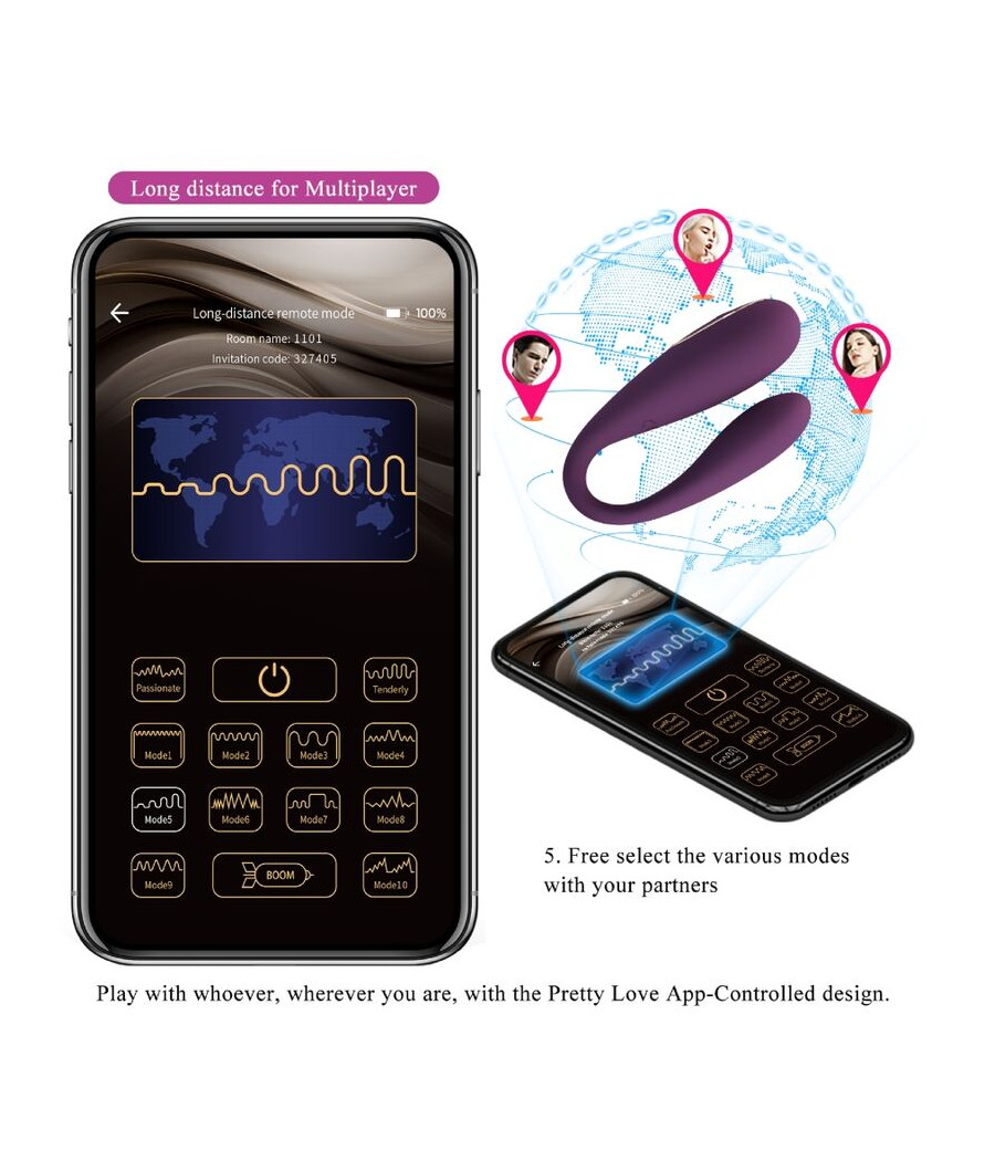 PRETTY LOVE - AUGUST VIBRATEUR  DOUBLE PLAISIR GLOBAL  DISTANCE