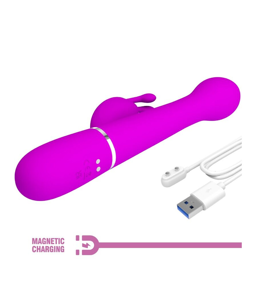 PRETTY LOVE - VIBRATORE DEJON RABBIT 3 IN 1 VIOLA MULTIFUNZIONE
