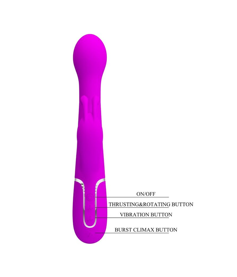 PRETTY LOVE - VIBRATORE DEJON RABBIT 3 IN 1 VIOLA MULTIFUNZIONE