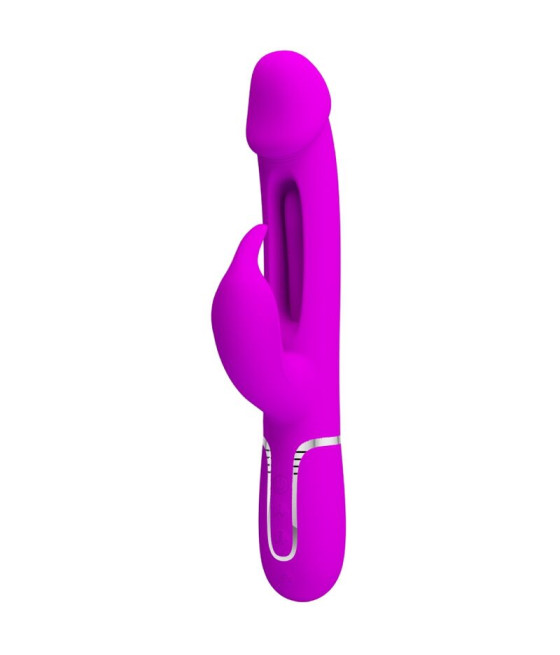 PRETTY LOVE - KAMPAS VIBRADOR RABBIT 3 EN 1 MULTIFUNCIÓN CON LENGUA FUCSIA