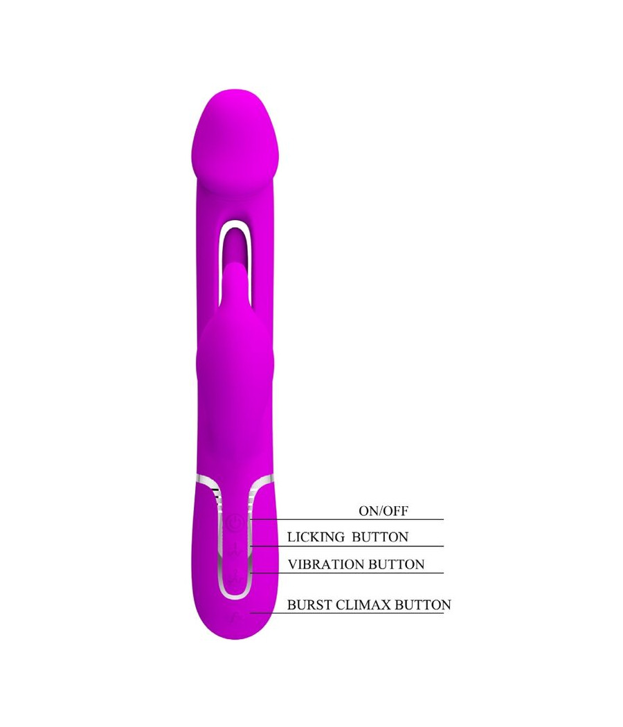 PRETTY LOVE - DEJON RABBIT VIBRATOR 3 IN 1 MULTIFUNKTIONS FUCSIA