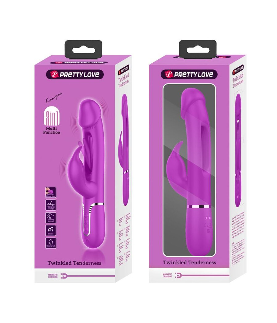 PRETTY LOVE - DEJON RABBIT VIBRATOR 3 IN 1 MULTIFUNKTIONS FUCSIA