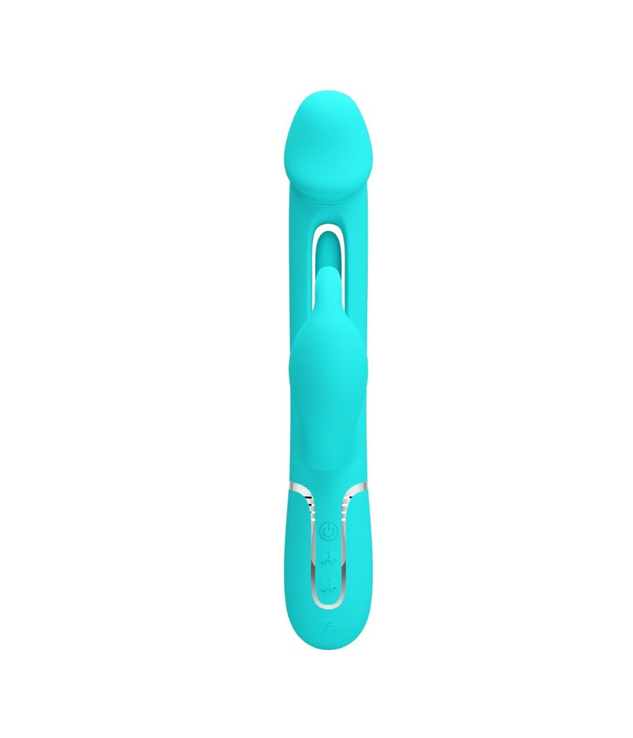 PRETTY LOVE - VIBRATORE DEJON RABBIT 3 IN 1 MULTIFUNZIONE VERDE ACQUA