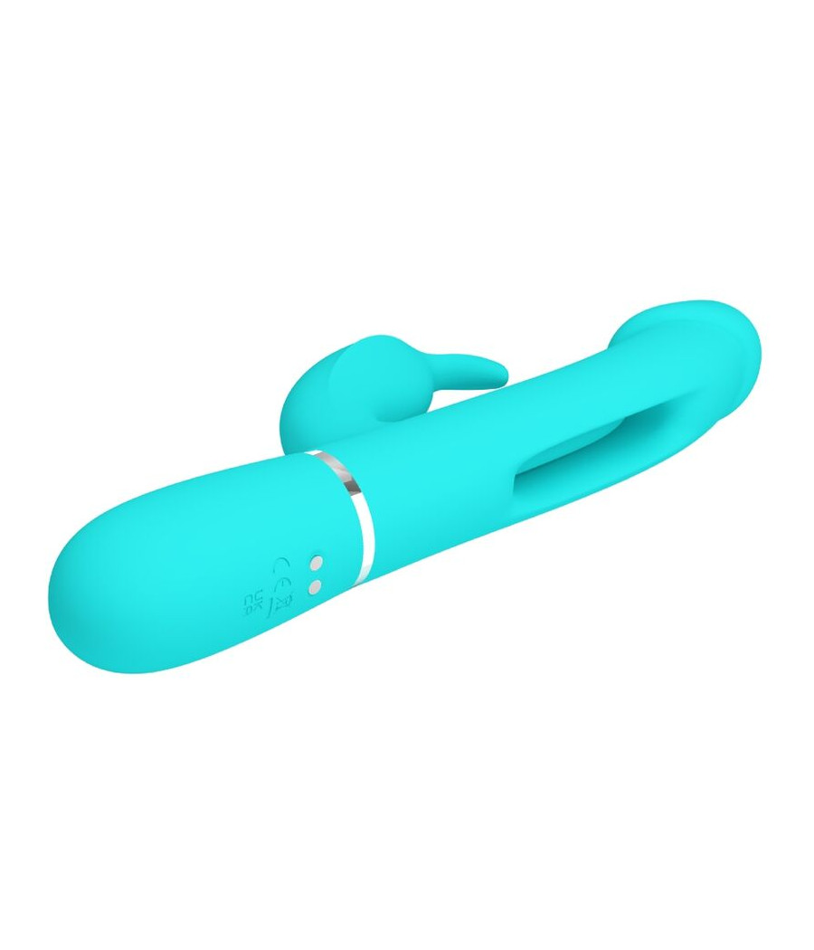 PRETTY LOVE - VIBRADOR COELHO DEJON 3 EM 1 MULTIFUNO AQUA VERDE