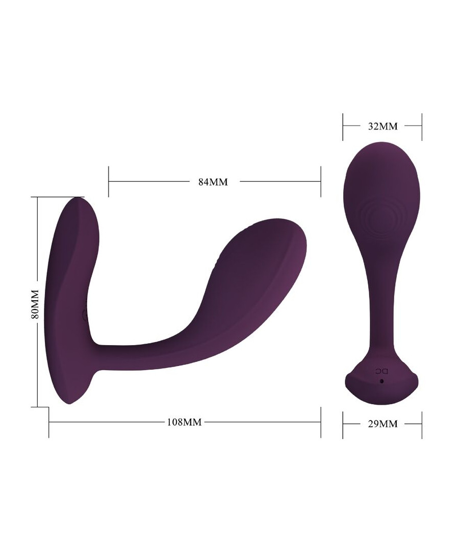 PRETTY LOVE - BAIRD G-SPOT 12 VIBRAÇÕES RECARREGÁVEL LILA APP