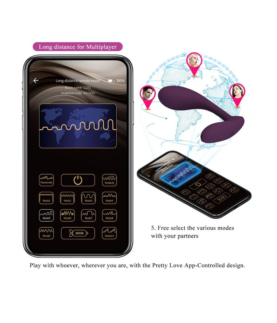 PRETTY LOVE - BAIRD G-SPOT 12 VIBRATIONS RECHARGEABLE LILA APP