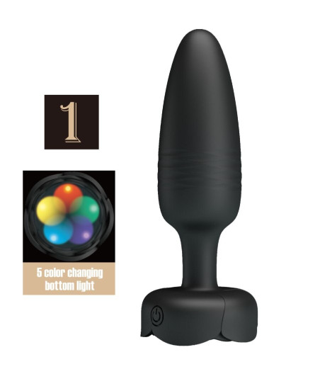 PRETTY LOVE - TARION PLUG ANALE CON LUCE LED NERO 12,5 CM
