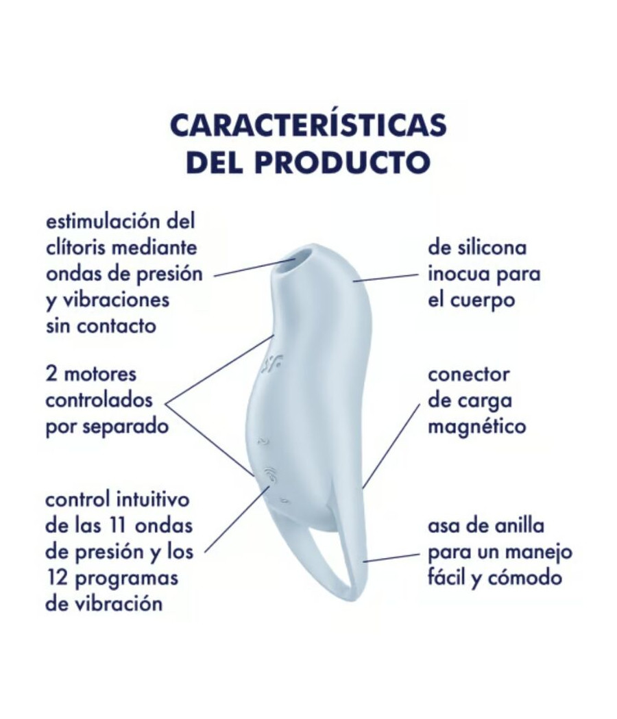 SATISFYER - POCKET PRO 1 ESTIMULADOR DE CLITÓRIS AZUL CLARO