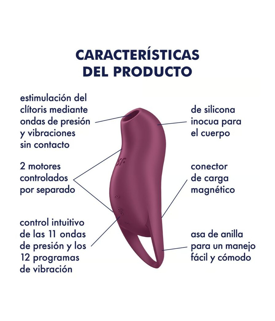 SATISFYER - POCKET PRO 1 STIMULATEUR DE CLITORIS GRENAT