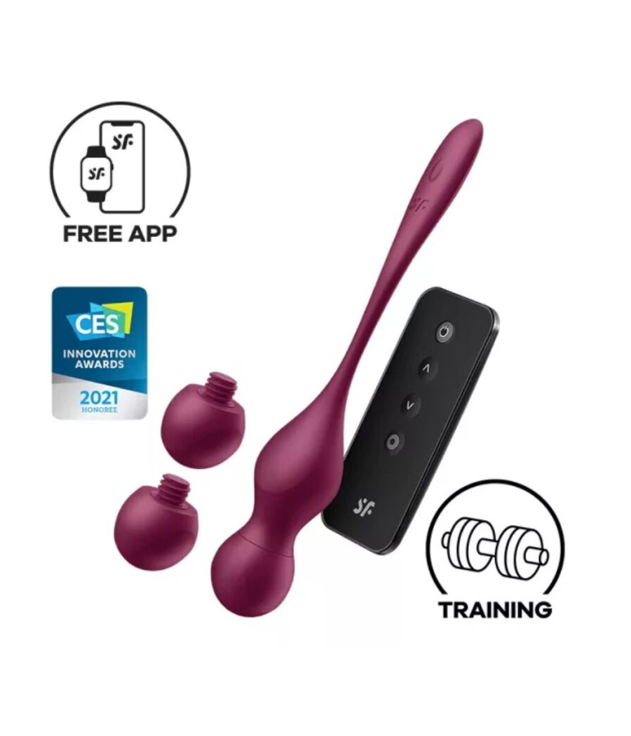SATISFYER - LOVE BIRDS VARY VIBRIERENDE KUGELN KOSTENLOSE APP WEINROT