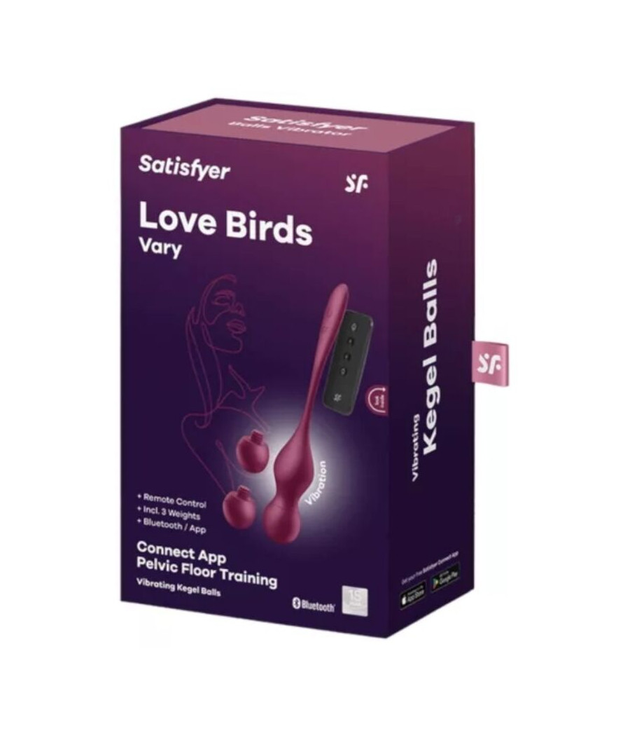 SATISFYER - LOVE BIRDS VARY SFERE VIBRANTI APP GRATUITA WINE ROSSO