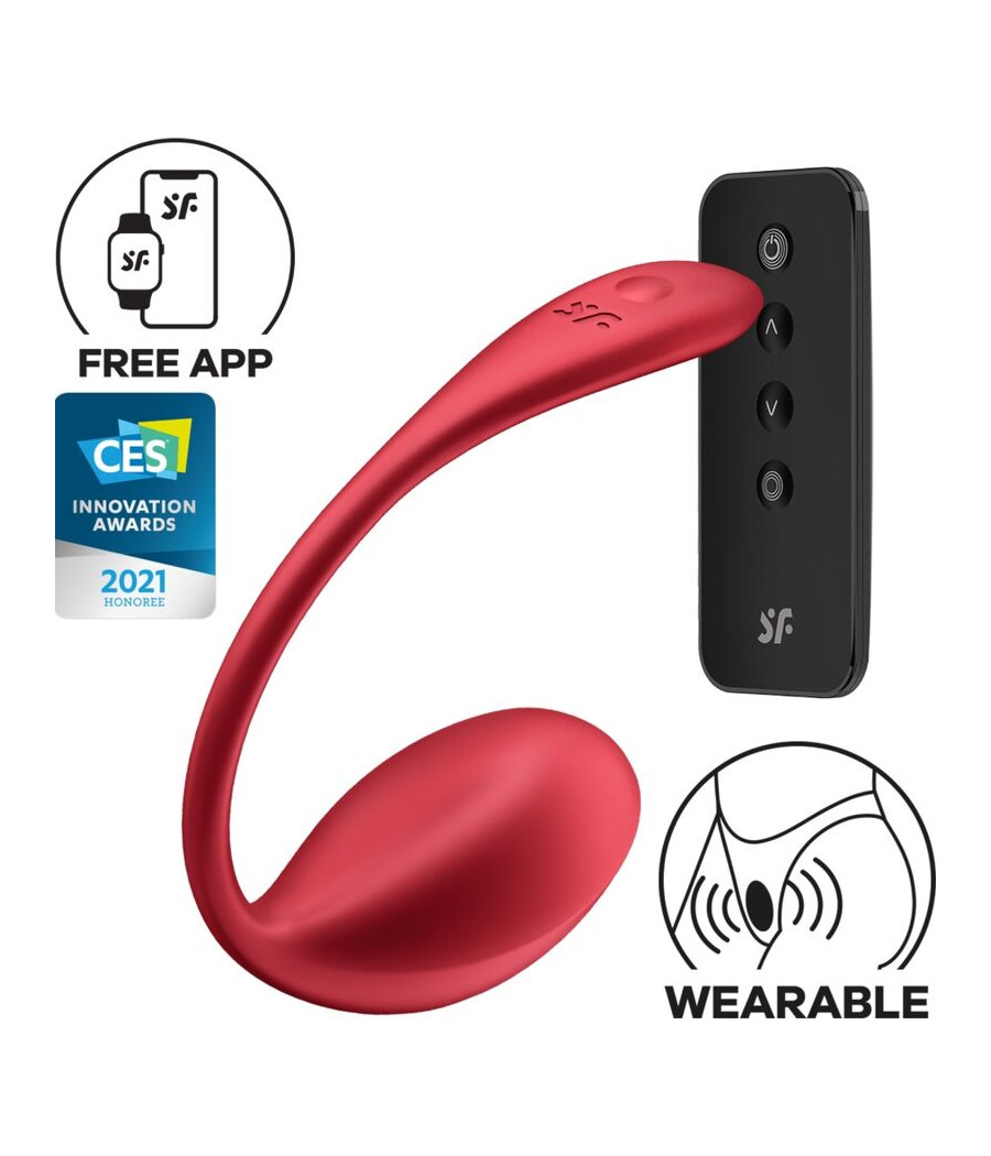 SATISFYER - SHINY PETAL STIMULATEUR À TÉLÉCOMMANDE À DISTANCE G POINT ROUGE APPLICATION GRATUITE